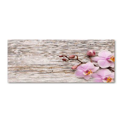 Obraz zdjęcie akryl Orchidea na drewnie