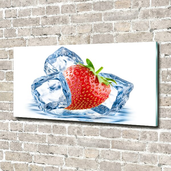 Schilderij op acrylglas Aardbei met ijs