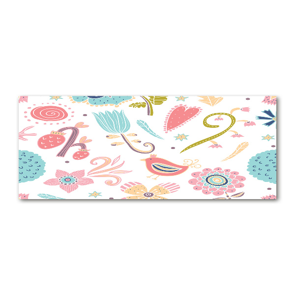 Plexiglas foto Bloemen en vogels