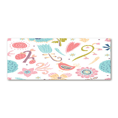 Plexiglas foto Bloemen en vogels