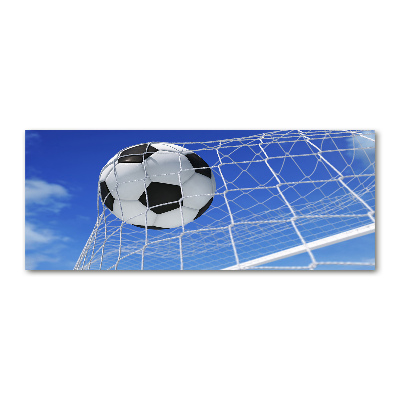 Foto op plexiglas De bal ligt in het doel.