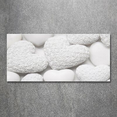 Schilderij op acrylglas Witte hartachtergrond