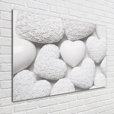 Schilderij op acrylglas Witte hartachtergrond