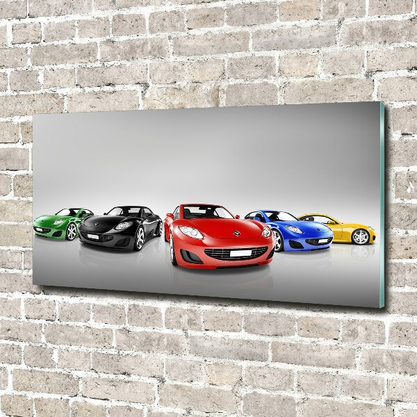 Schilderij op acrylglas Kleurrijke auto's