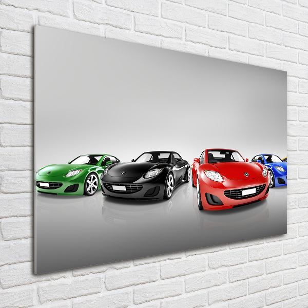 Schilderij op acrylglas Kleurrijke auto's