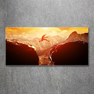 Schilderij op acrylglas Spring over de afgrond