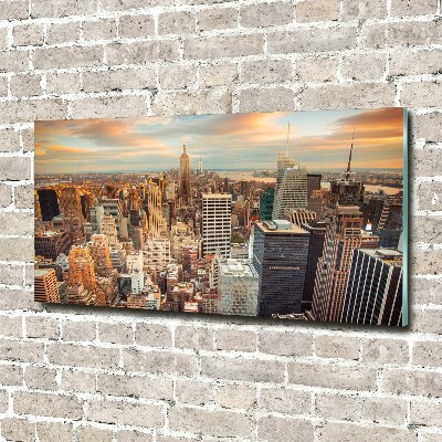 Schilderij op acrylglas New York vanuit vogelperspectief