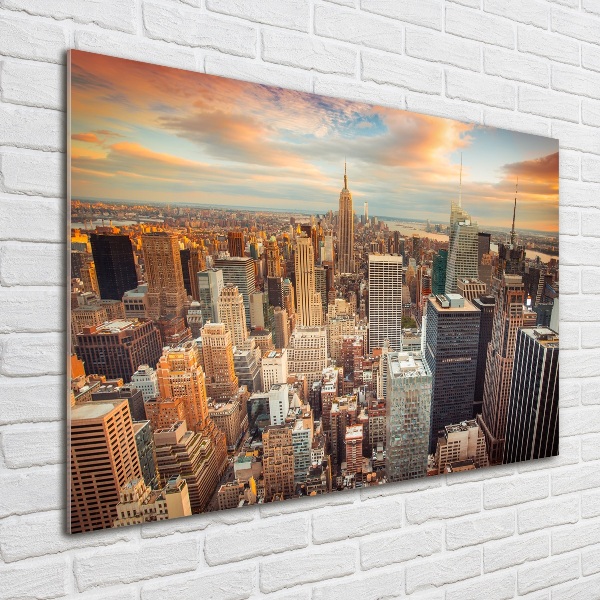 Schilderij op acrylglas New York vanuit vogelperspectief
