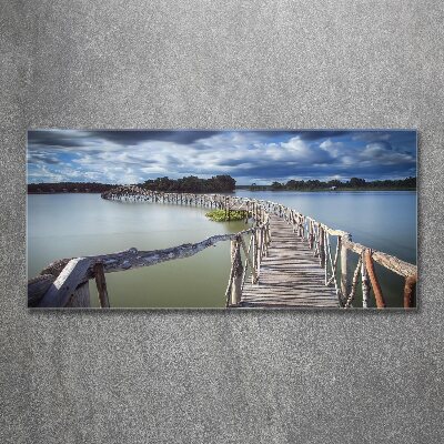 Foto in plexiglas Houten brug