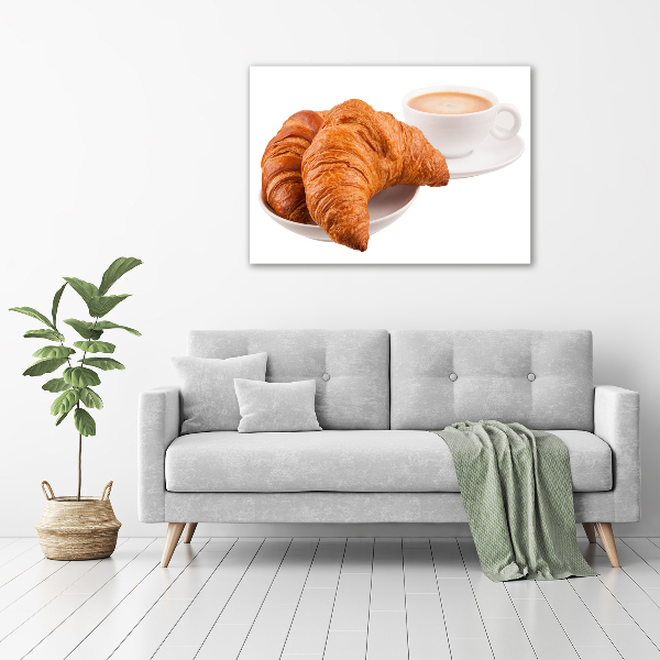 Plexiglas schilderij Croissants en koffie