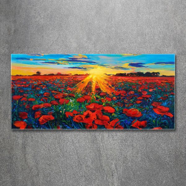 Schilderij op acrylglas Klaprozenveld