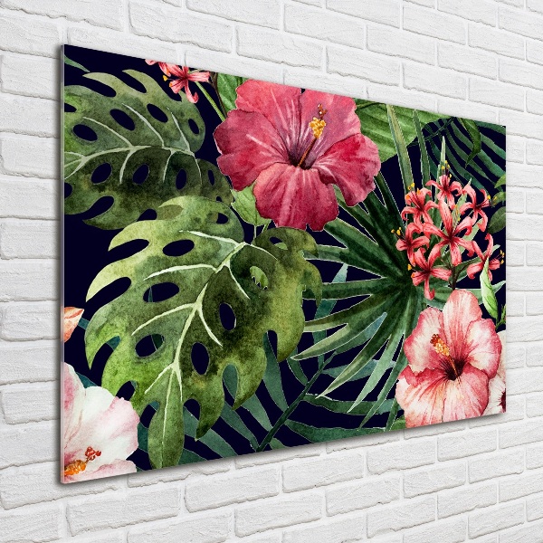 Schilderij op acrylglas Tropische bloemen
