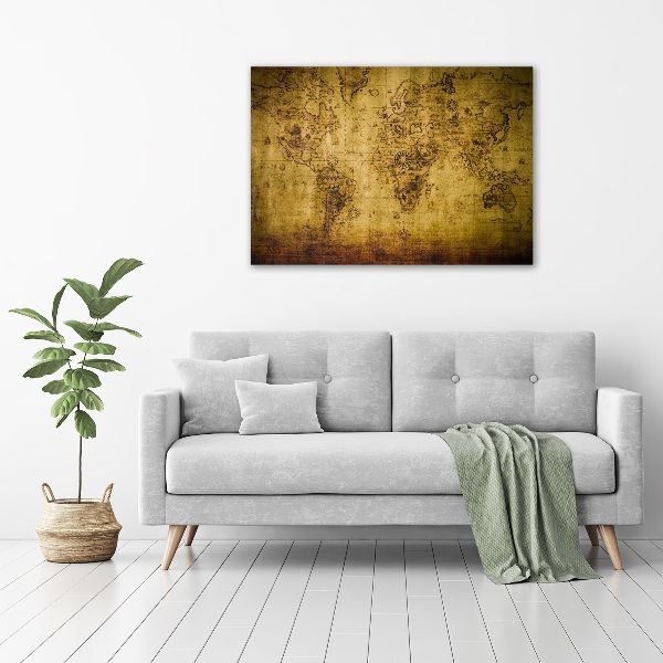 Foto op plexiglas Oude wereldkaart
