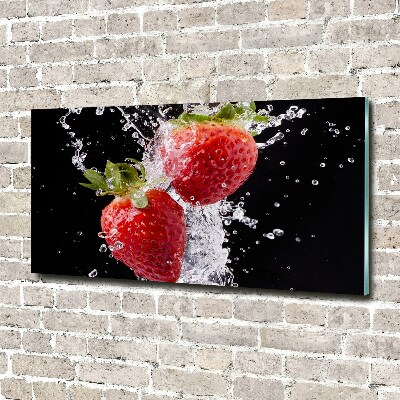 Plexiglas schilderij Aardbeien en water
