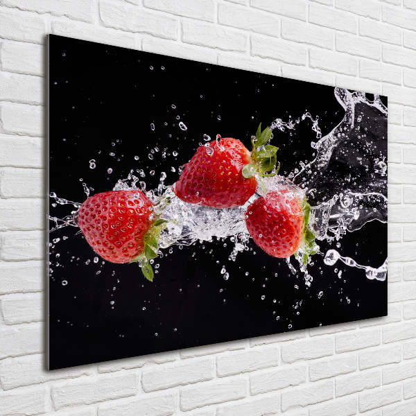 Plexiglas schilderij Aardbeien en water