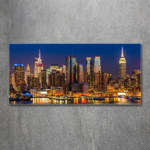 Schilderij op acrylglas Manhattan 's nachts