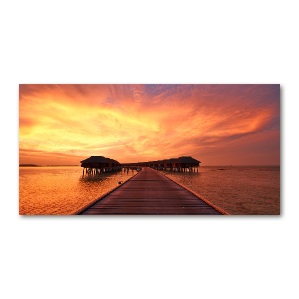 Plexiglas foto Bungalows op de Malediven
