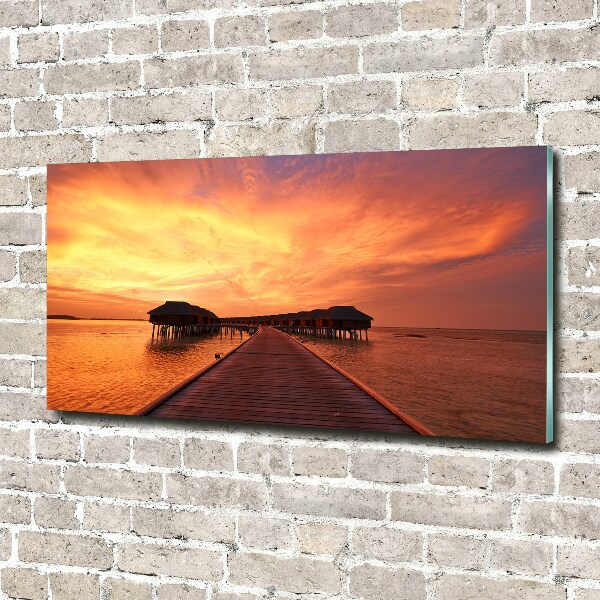 Plexiglas foto Bungalows op de Malediven