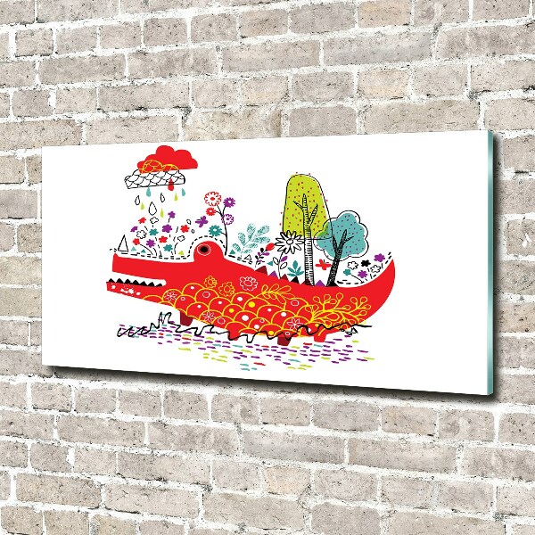 Foto op plexiglas Kleurrijke krokodil