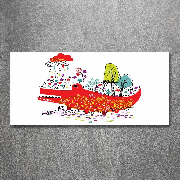 Foto op plexiglas Kleurrijke krokodil