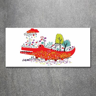 Foto op plexiglas Kleurrijke krokodil