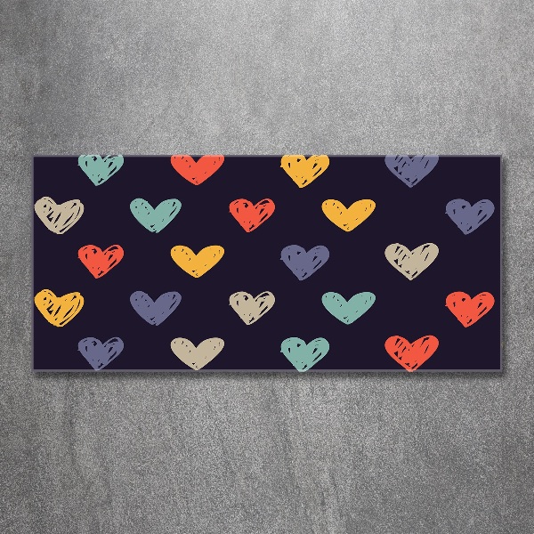 Schilderij op acrylglas Kleurrijke harten