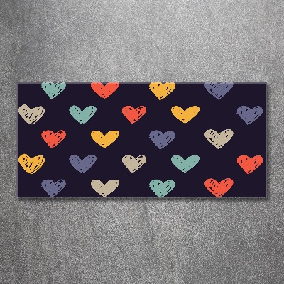 Schilderij op acrylglas Kleurrijke harten