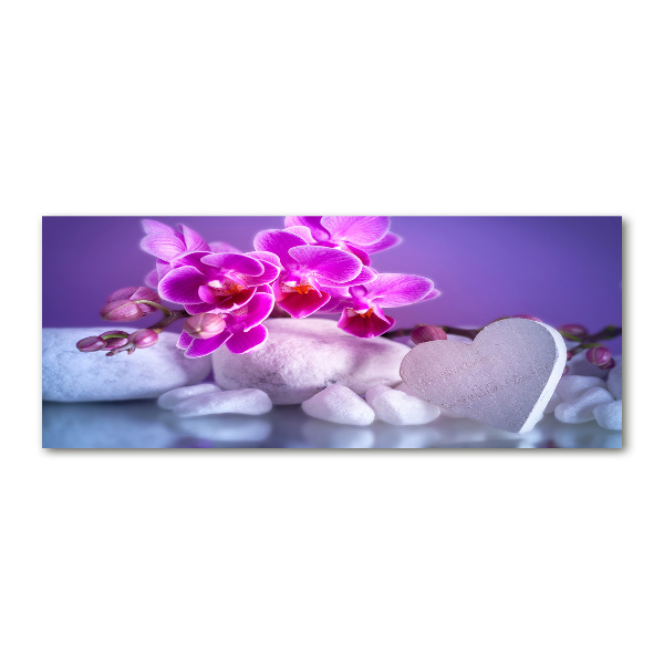 Foto op plexiglas Orchidee en hart