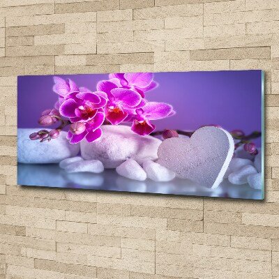 Foto op plexiglas Orchidee en hart