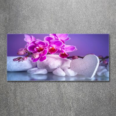 Foto op plexiglas Orchidee en hart