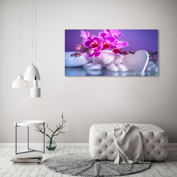 Foto op plexiglas Orchidee en hart