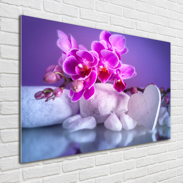 Foto op plexiglas Orchidee en hart