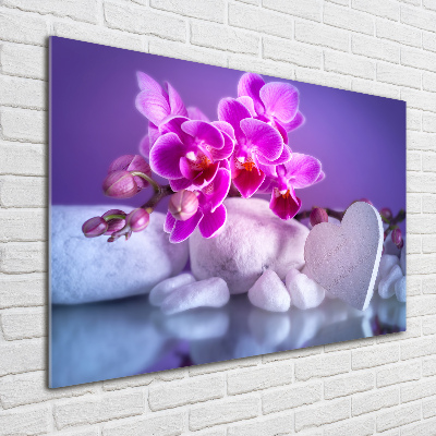 Foto op plexiglas Orchidee en hart