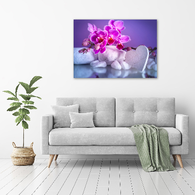 Foto op plexiglas Orchidee en hart