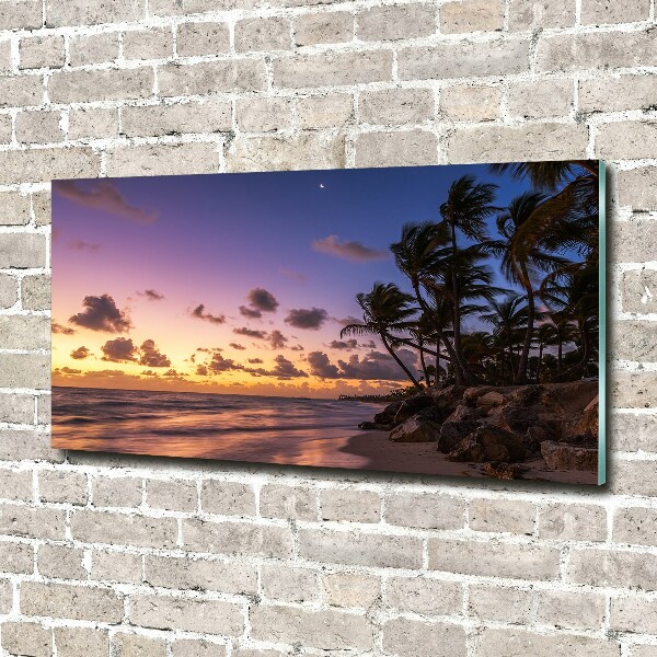 Schilderij op acrylglas Zonsondergang op het strand