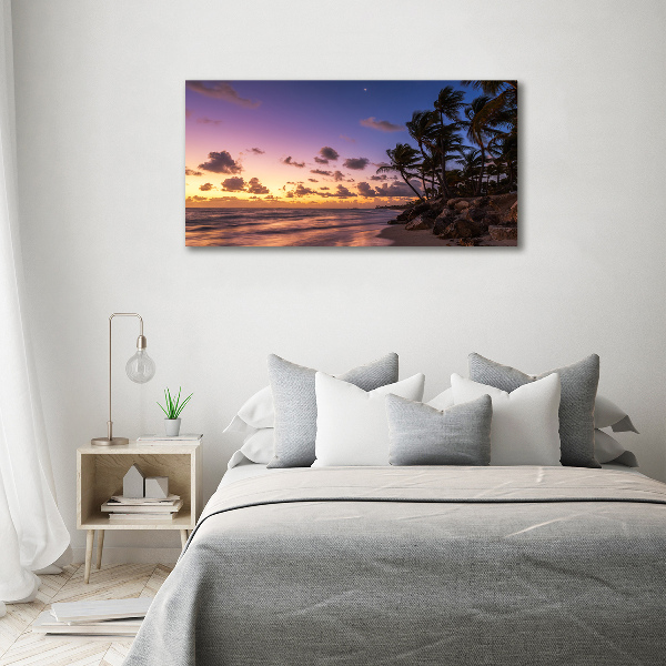 Schilderij op acrylglas Zonsondergang op het strand