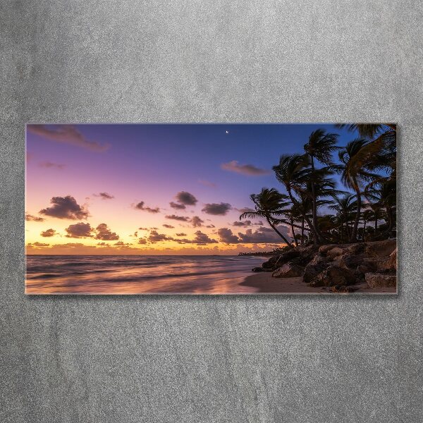 Schilderij op acrylglas Zonsondergang op het strand