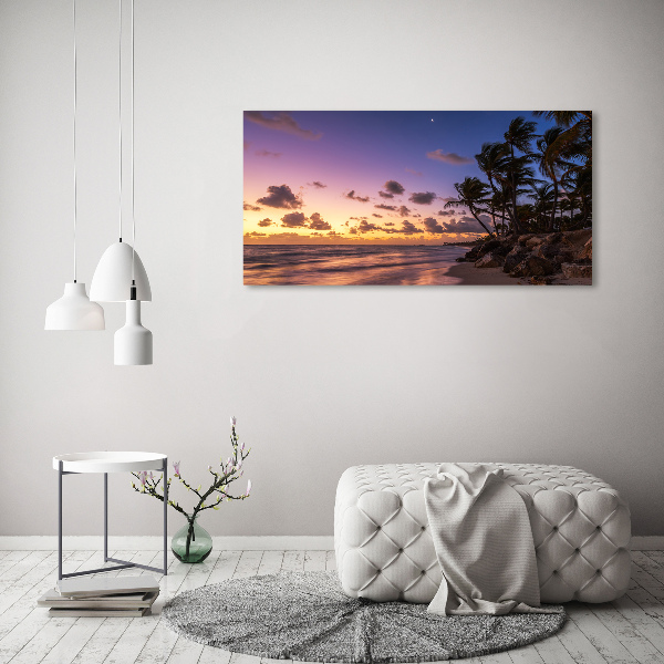 Schilderij op acrylglas Zonsondergang op het strand