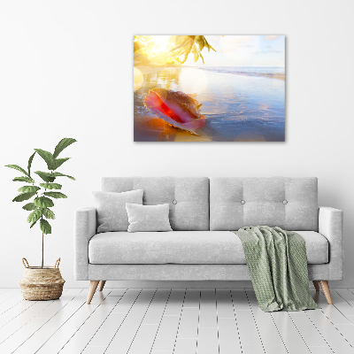 Plexiglas schilderij Een schelp op het strand