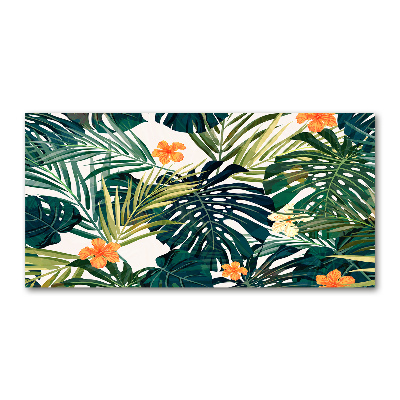 Foto obraz szkło akryl Tropikalne liście