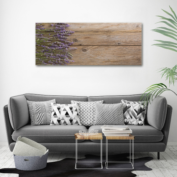 Foto plexiglas Lavendel op hout