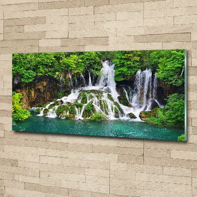 Schilderij op acrylglas Waterval in de bergen