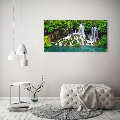 Schilderij op acrylglas Waterval in de bergen