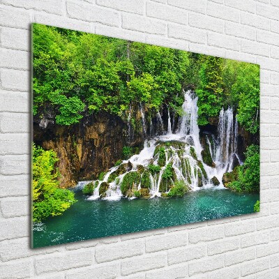 Schilderij op acrylglas Waterval in de bergen