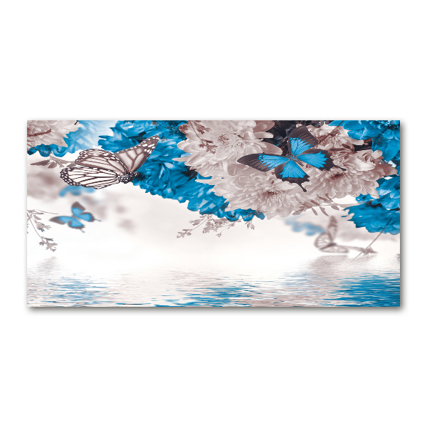 Plexiglas foto Bloemen en vlinders