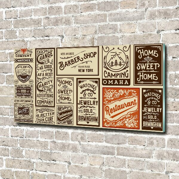 Foto obraz akryl Reklamy i etykiety