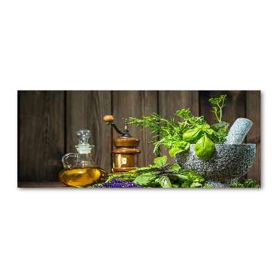 Foto obraz akryl Zioła w moździerzu