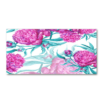 Schilderij op acrylglas Roze pioenrozen