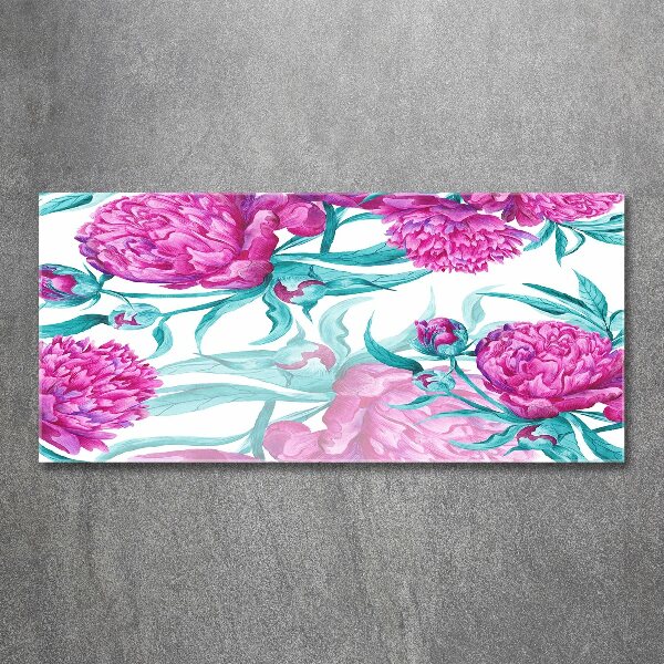 Schilderij op acrylglas Roze pioenrozen