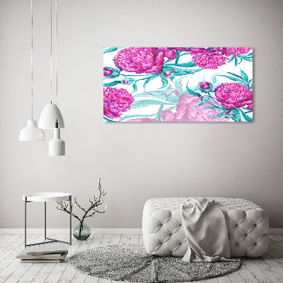 Schilderij op acrylglas Roze pioenrozen